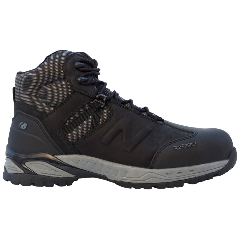 New Balance | Mens All Site Composite Toe Waterproof Slip-Resistant Safety Boots 2E-Wide (Black/Grey)