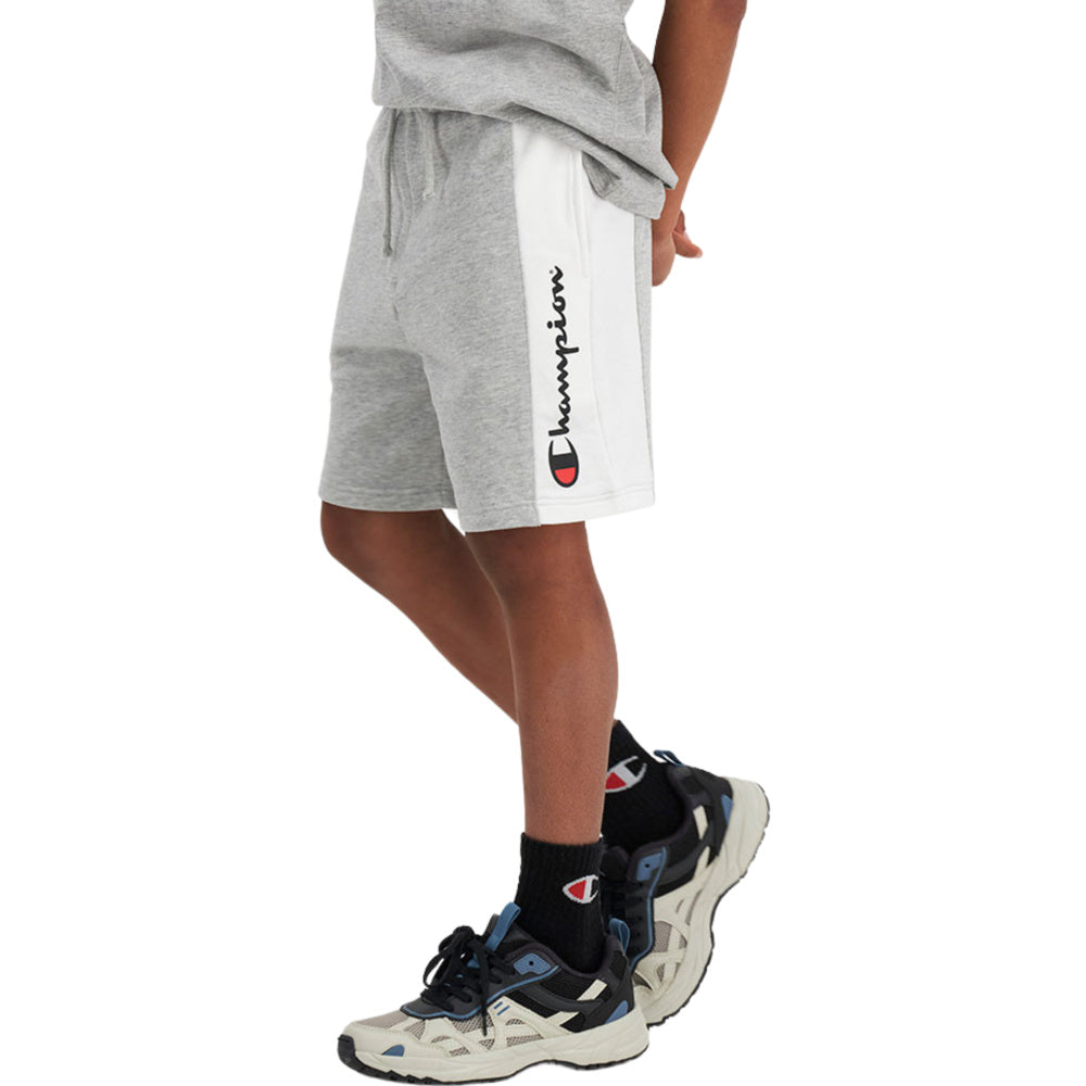 Champion | Kids French Terry Panel Short (Oxford Grey/White)