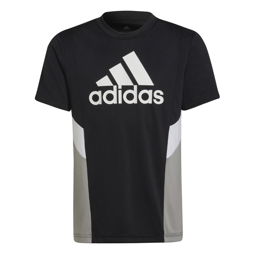 Adidas | Boys Colour Block Down To Move Tee (Black/Grey/White)