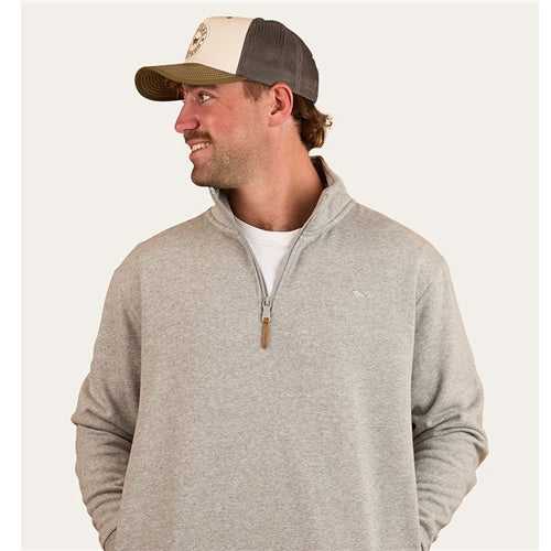 Ringers Western | Mens Strand 1/4 Zip Crew (Grey Marle)