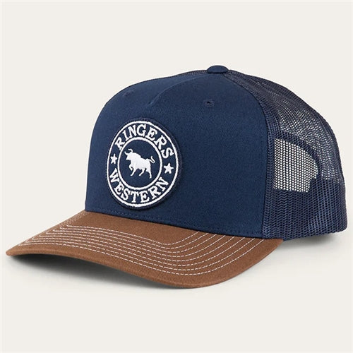 Ringers Western | Signature Bull Trucker Cap (Navy/Chocolate)
