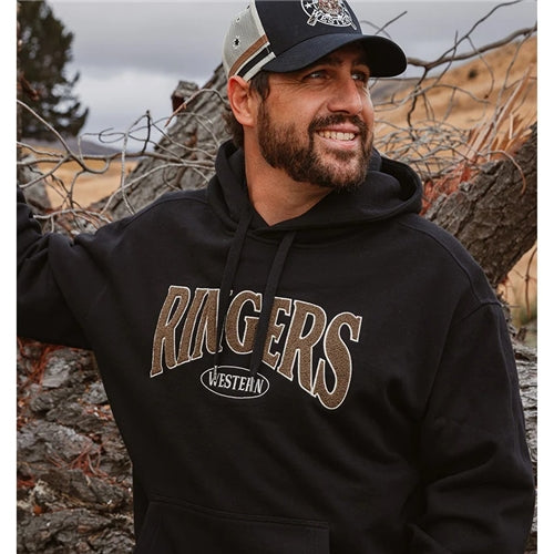 Ringers Western | Mens Daylesford Aust. Cotton Fleece Hoodie (Black/Military Green)