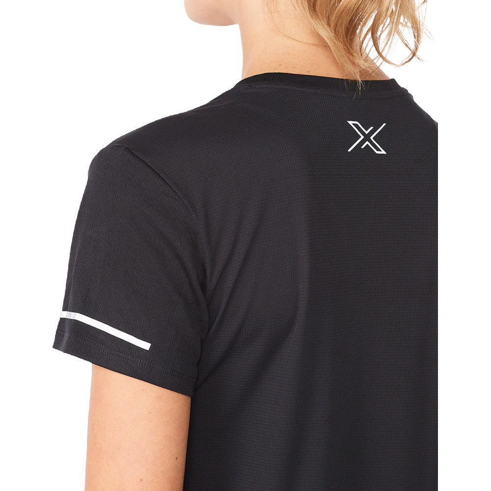 2XU | Womens Aero Tee (Black/Silver Reflective)