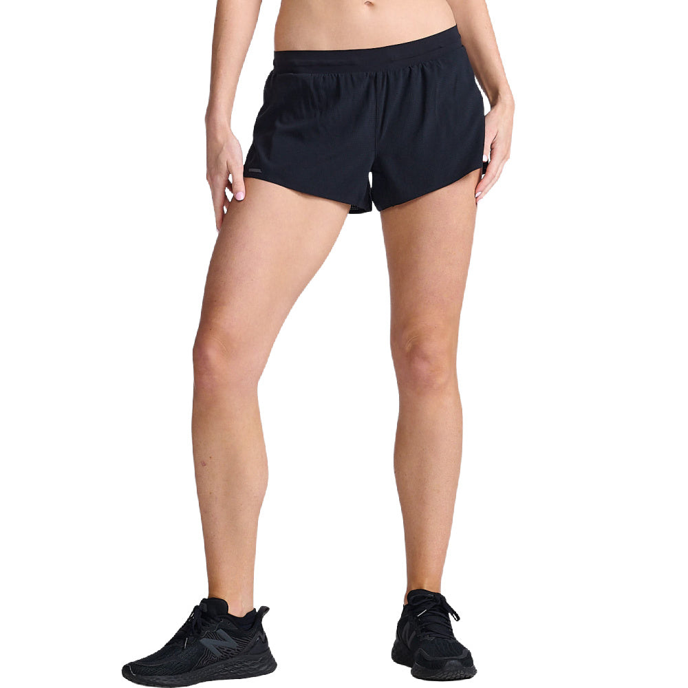 2XU | Womens Light Speed 3-Inch Shorts (Black/Black Reflective)