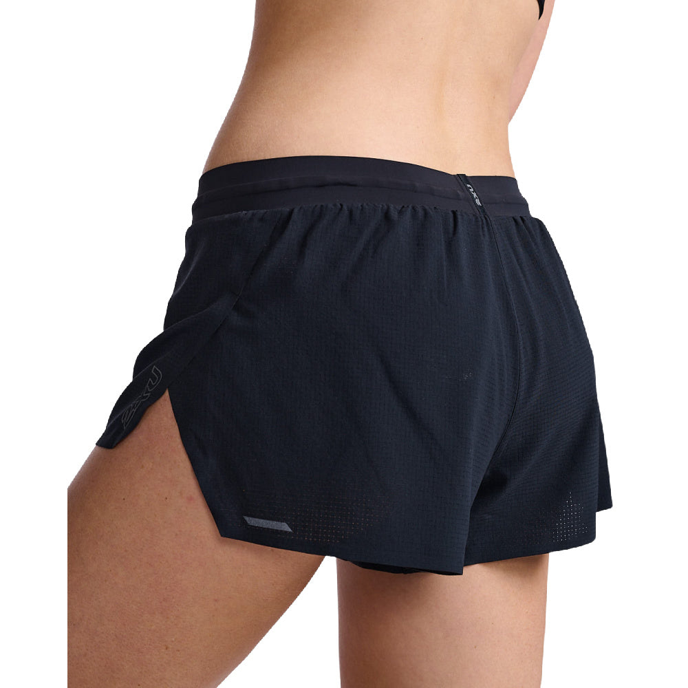 2XU | Womens Light Speed 3-Inch Shorts (Black/Black Reflective)