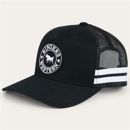 Ringers Western | Kids McCoy Trucker Cap (Black/White)