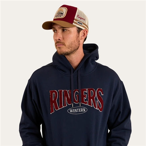 Ringers Western | Mens Daylesford Aust. Cotton Fleece Hoodie (Navy/White)