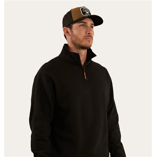 Ringers Western | Mens Strand 1/4 Zip Crew (Black)