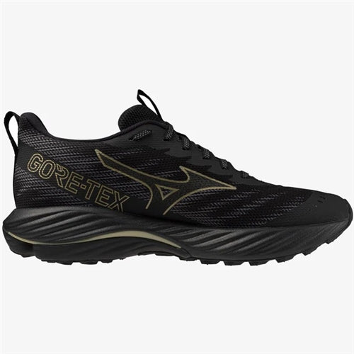 Mizuno | Mens Wave Rider Gtx 2 2E Wide (Black/Golden Halo/Quiet Shade)