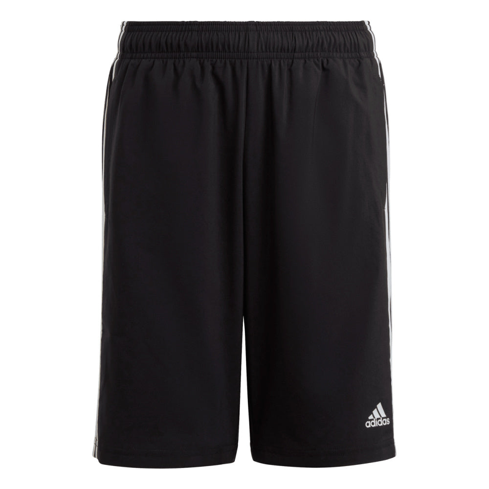 Adidas | Kids Essentials 3-Stripes Woven Shorts (Black/White)