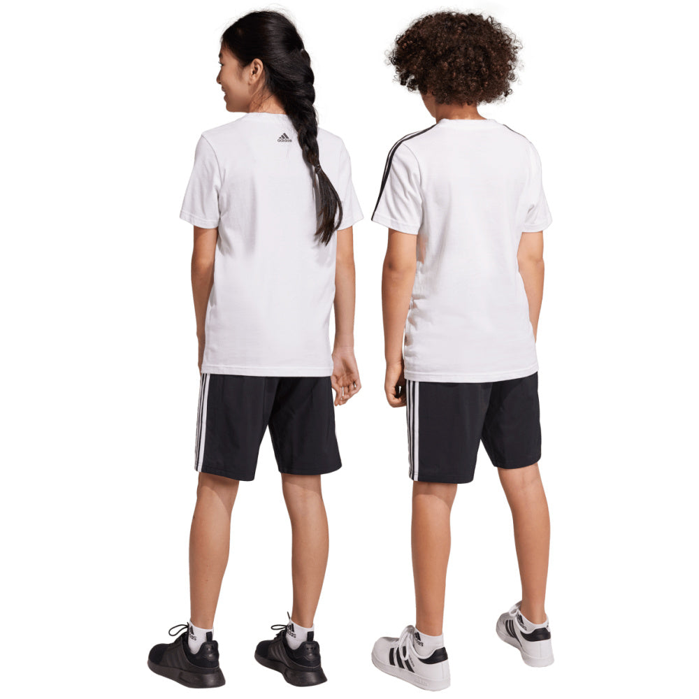 Adidas | Kids Essentials 3-Stripes Woven Shorts (Black/White)