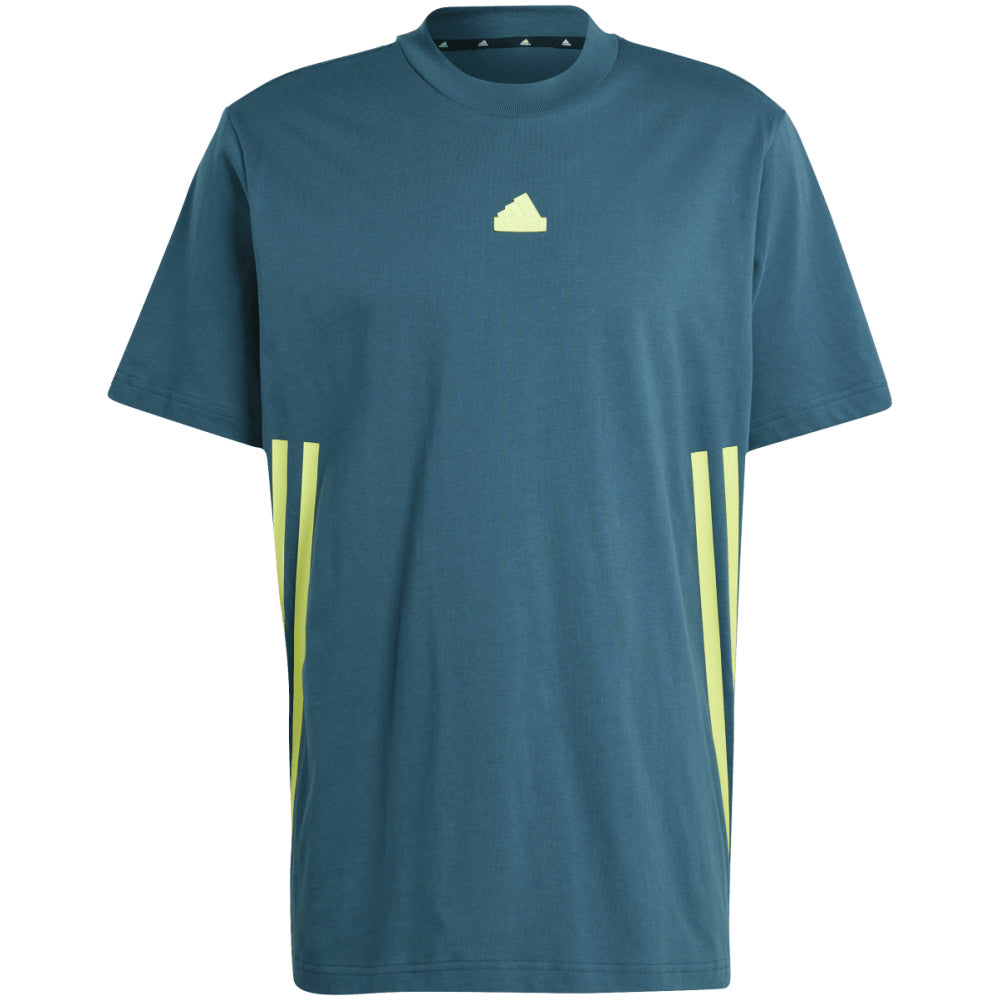 Adidas | Mens Future Icons 3-Stripes Tee (Arctic Night/Pulse Lime)