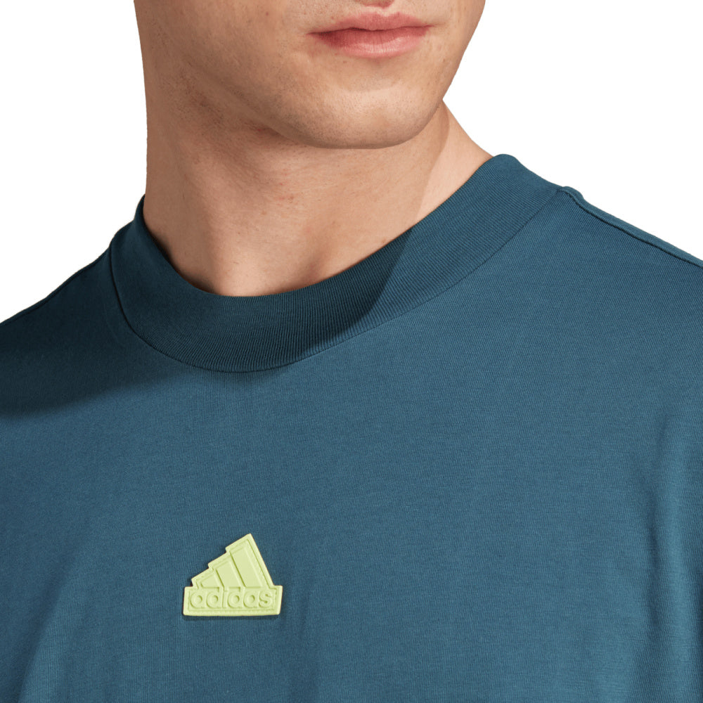 Adidas | Mens Future Icons 3-Stripes Tee (Arctic Night/Pulse Lime)