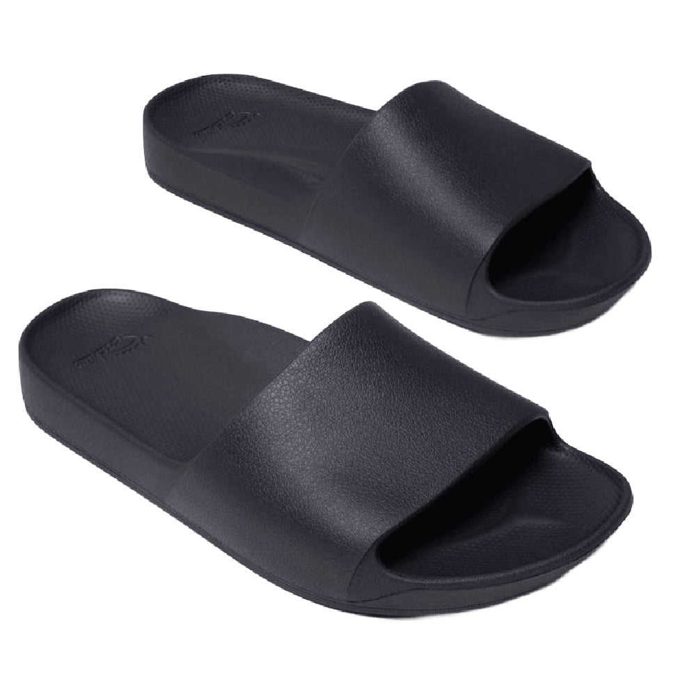 Archies | Unisex Arch Support Slides (Black)