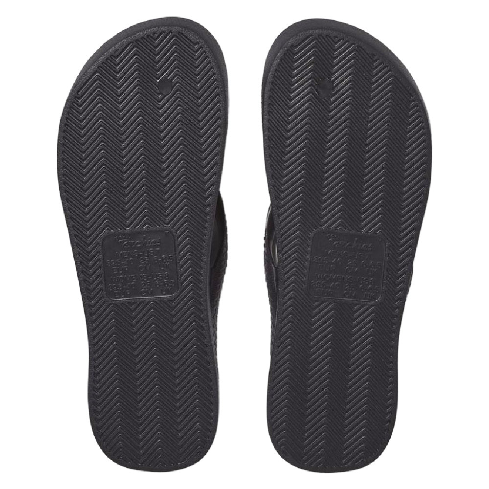 Archies | Unisex Crystal Arch Support Thongs (Black)