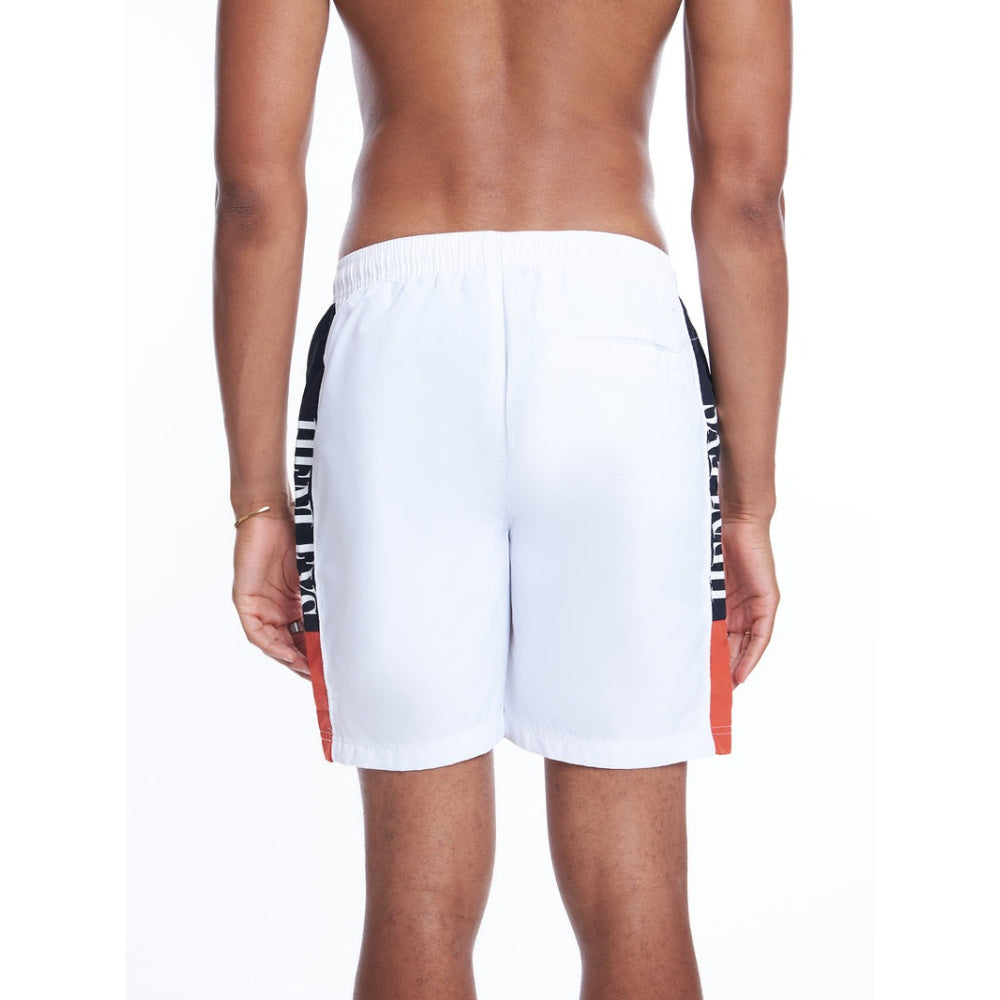 Henleys | Mens Panel Swim Short (White/Apricot)