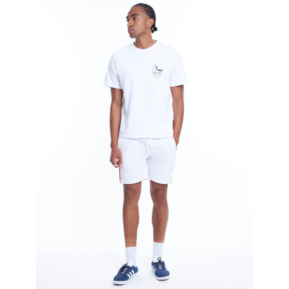 Henleys | Mens Panel Swim Short (White/Apricot)