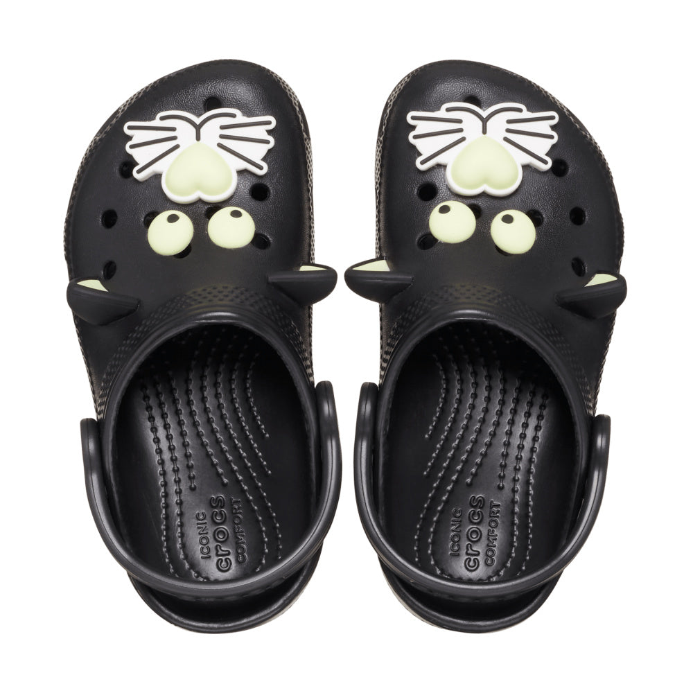 Crocs | Infants Classic Glow In The Dark Black Cat Clog (Black)