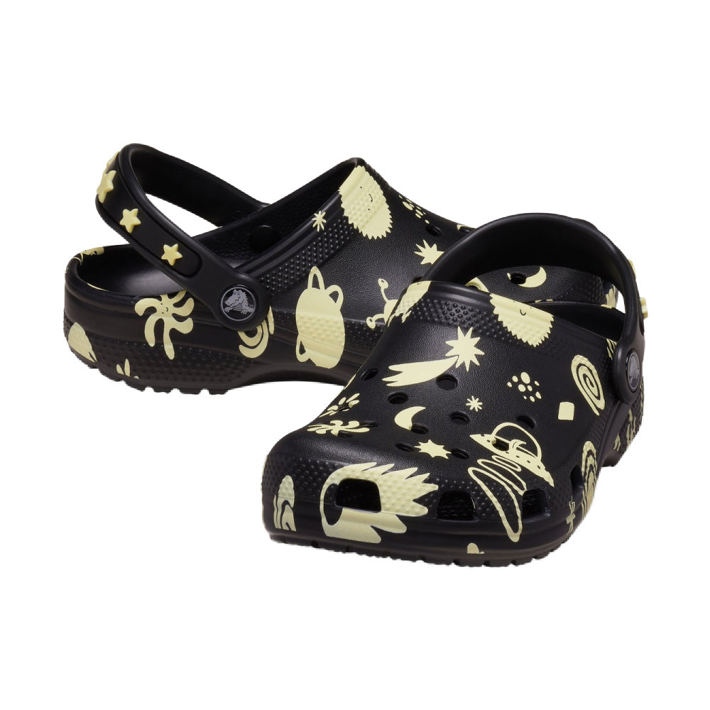 Crocs | Toddlers Classic Clog Glow-In-The-Dark Space (Black)