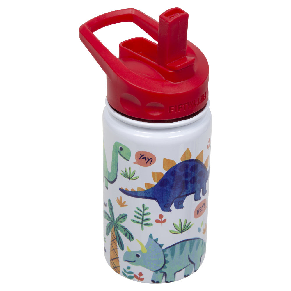 Fifty/Fifty | Kids Bottle With Straw Cap Lid 354ml (Dinosaur)