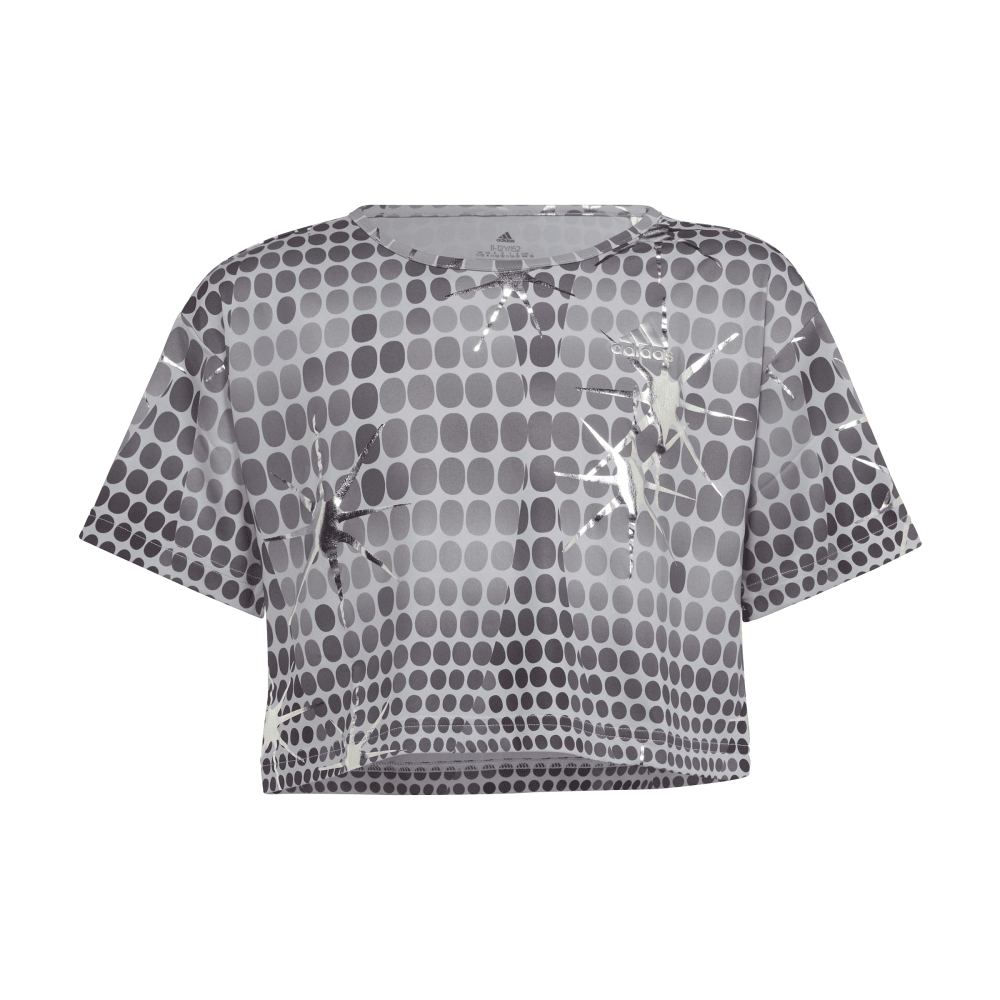 Adidas | Girls Aeroready Crop Dance Tee (Grey)