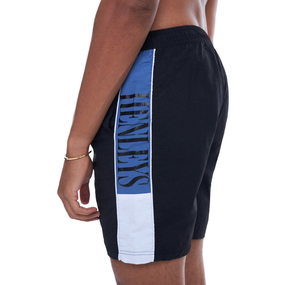 Henleys | Mens Panel Swim Short (Black/Blue)