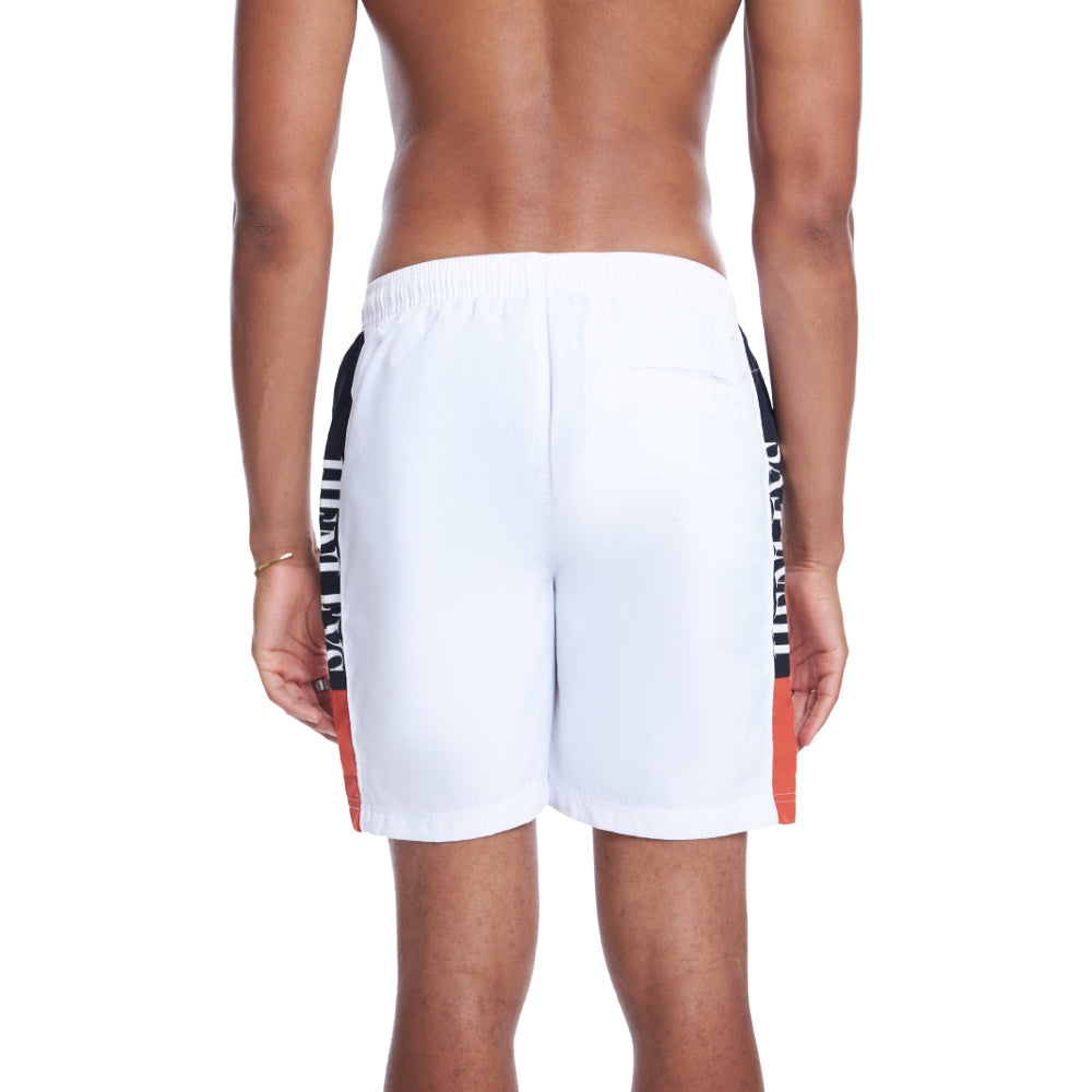 Henleys | Mens Panel Swim Short (White/Apricot)