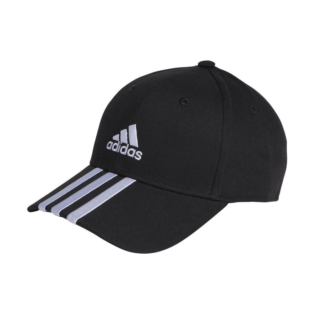 Adidas | 3-Stripes Cotton Twill Baseball Cap (Black/White)