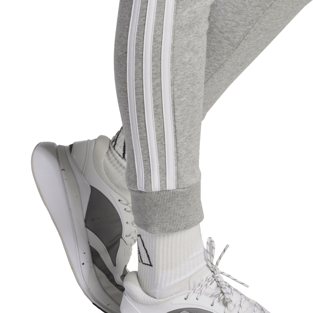 Adidas | Womens Essentials 3-Stripes Fleece Pant (Medium Grey Heather/White)