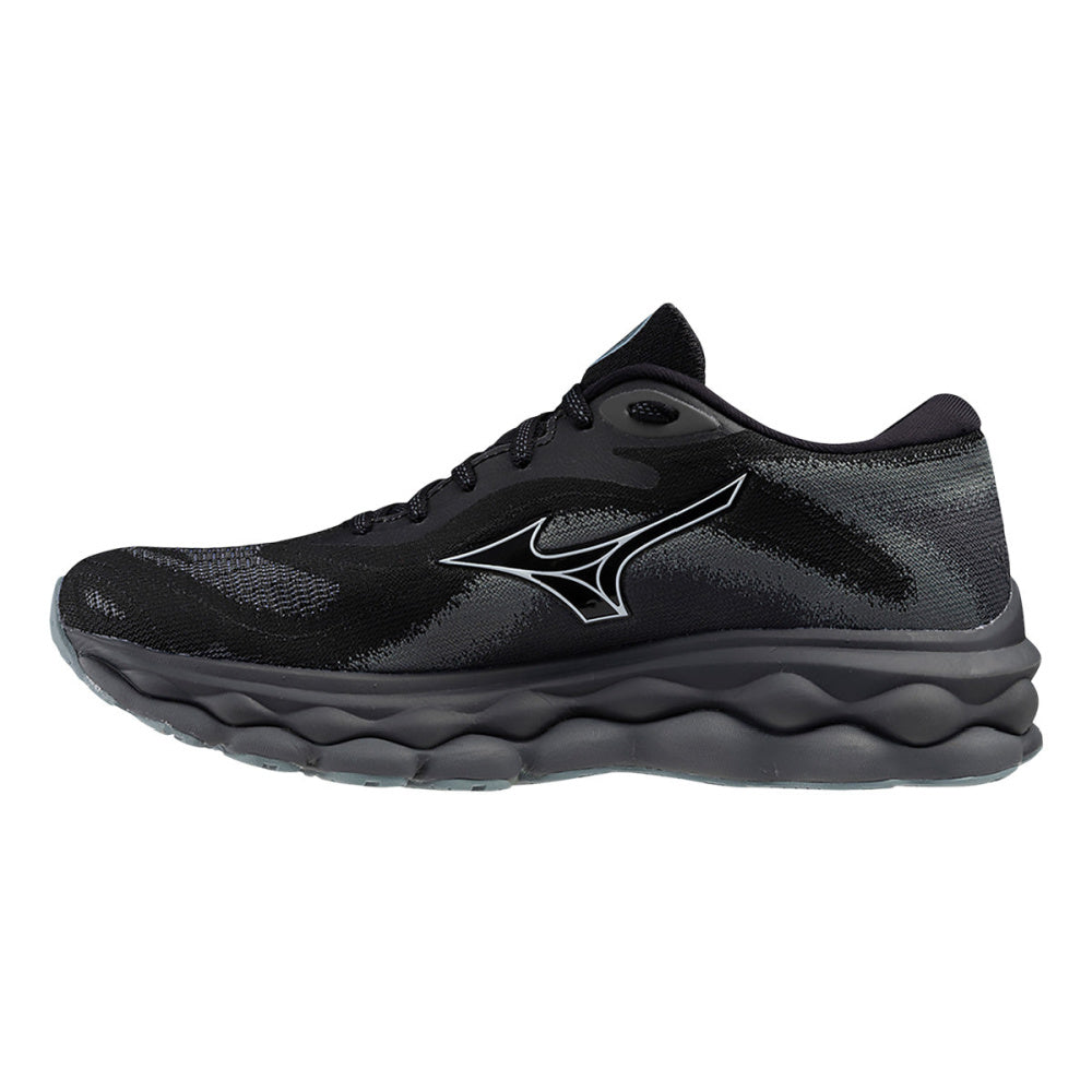 Mizuno | Womens Wave Sky 7 D-Wide (Black/White/Turbulence)