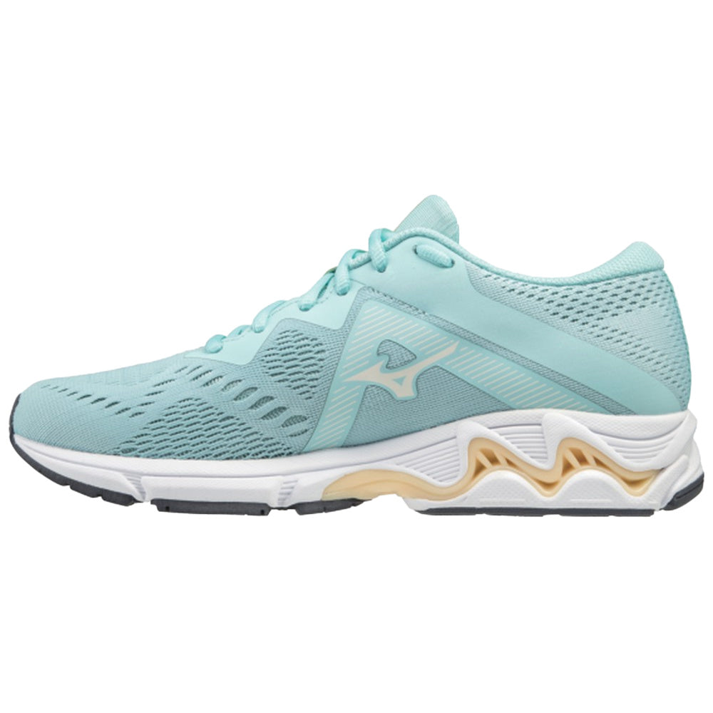 Mizuno | Womens Wave Equate 5 (Aqua Blue/Light Yellow)