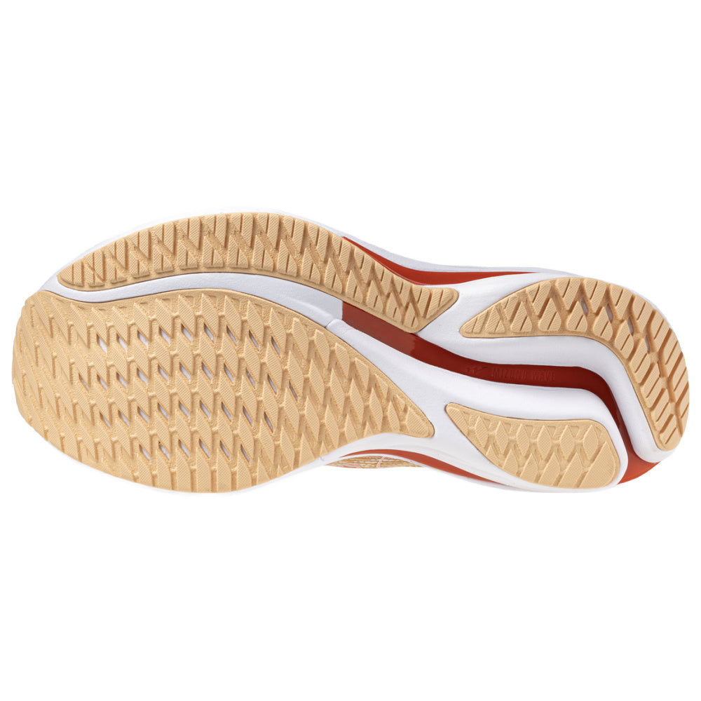 Mizuno | Womens Wave Rider 28 (Pristine/Spicy Orange/Apricot Ice)