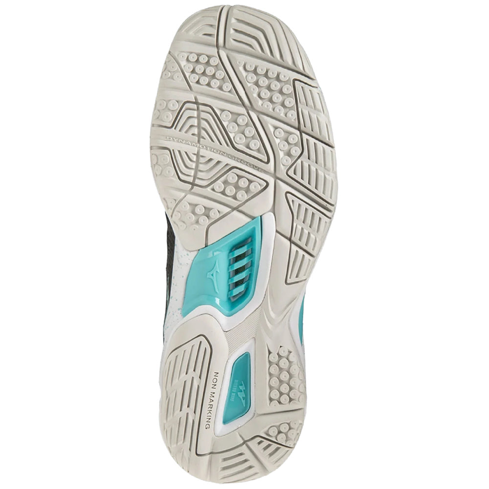 Mizuno | Womens Wave Stealth V NB (Black/Aqua)
