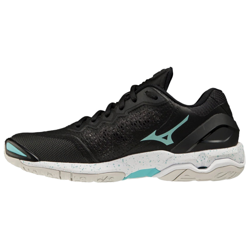 Mizuno | Womens Wave Stealth V NB (Black/Aqua)