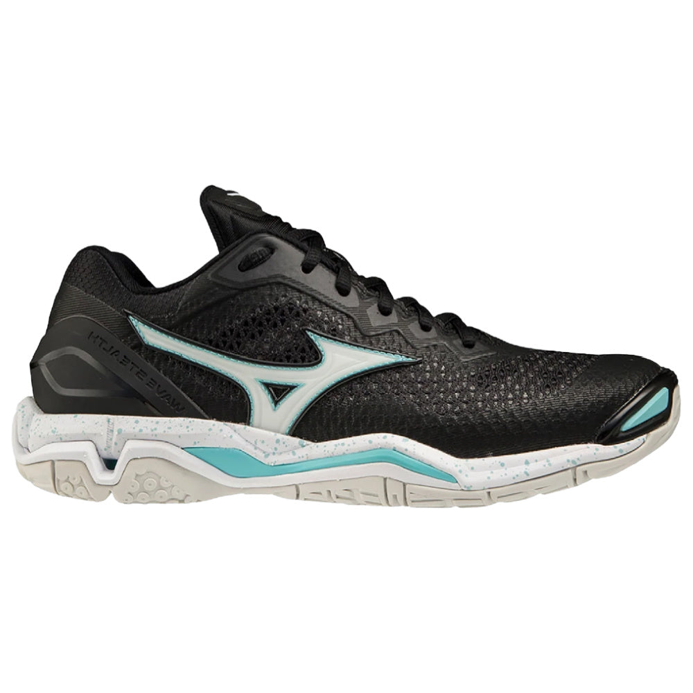 Mizuno | Womens Wave Stealth V NB (Black/Aqua)