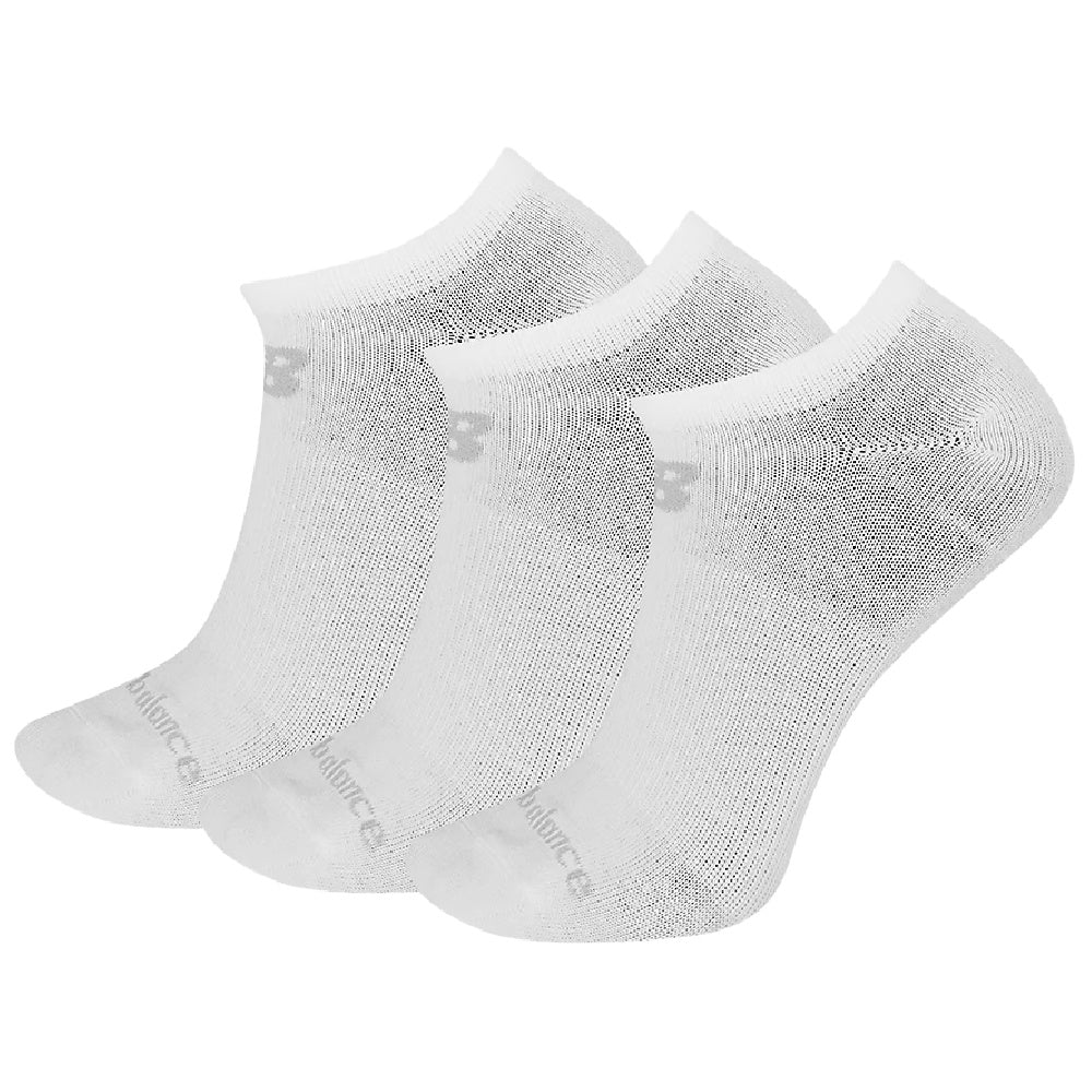New Balance | Unisex Performance Cotton Flat Knit No Show Socks 3 Pack (White)