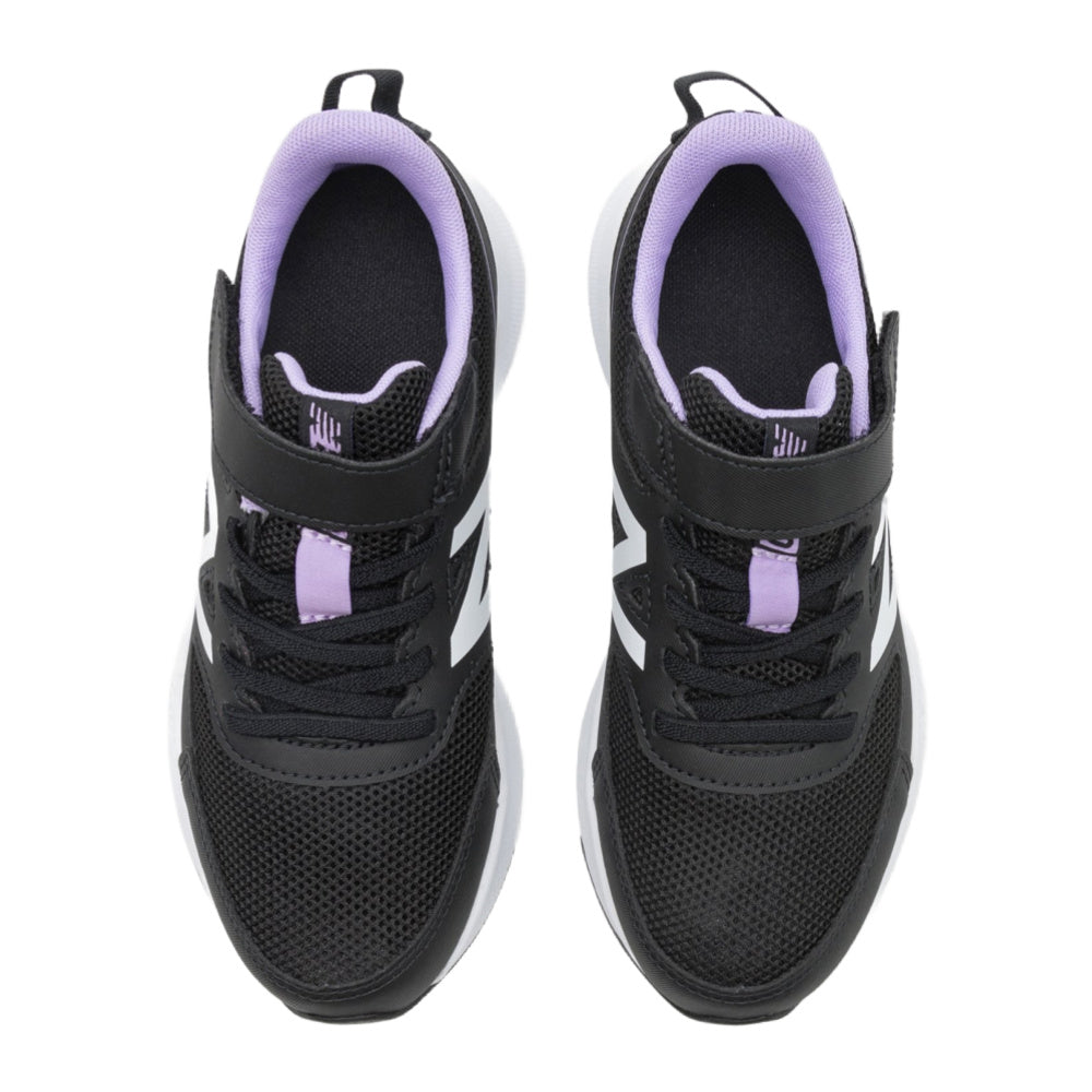 New Balance | Kids 570v3 Bungee Lace With Top Strap (Black/White/Purple)