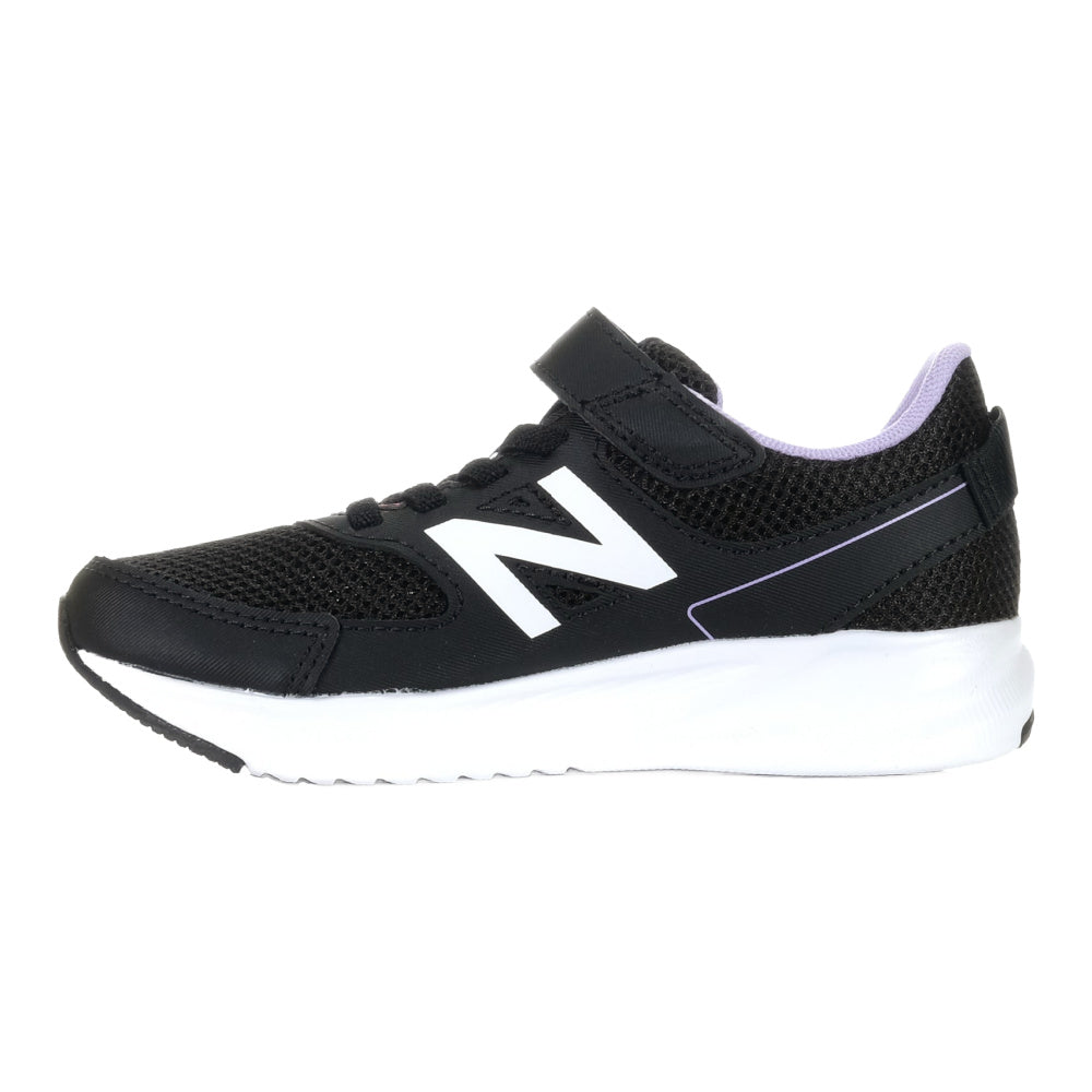 New Balance | Kids 570v3 Bungee Lace With Top Strap (Black/White/Purple)