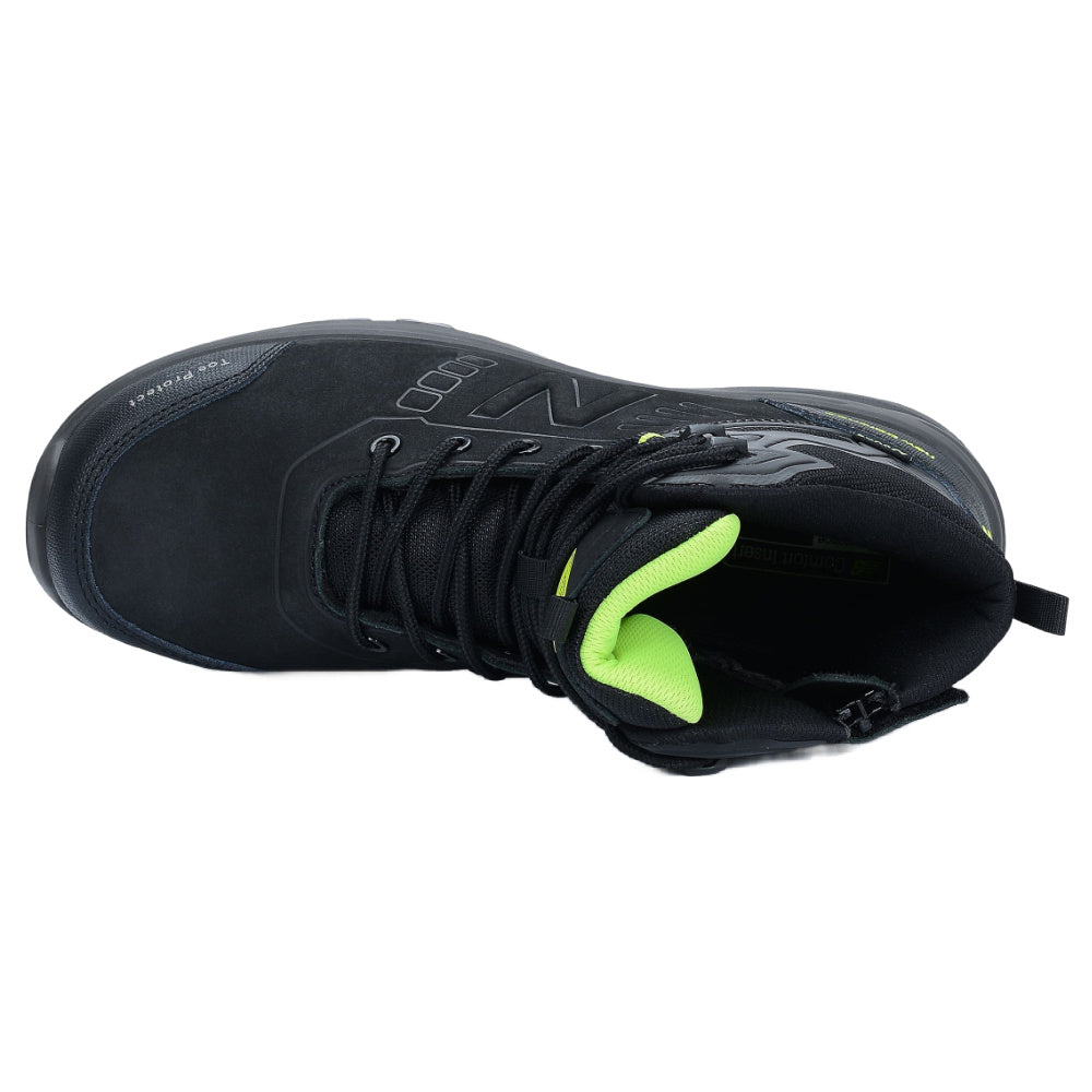 New Balance | Mens Calibre Side Zip Composite Toe Slip-Resistant Safety Boots 2E-Wide (Black)