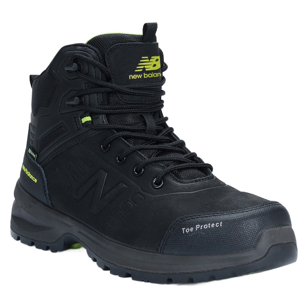 New Balance | Mens Calibre Side Zip Composite Toe Slip-Resistant Safety Boots 2E-Wide (Black)