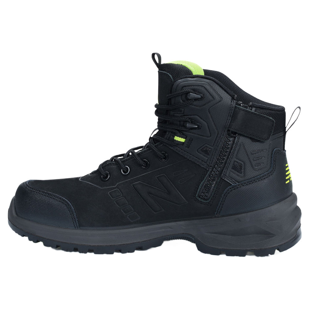 New Balance | Mens Calibre Side Zip Composite Toe Slip-Resistant Safety Boots 2E-Wide (Black)