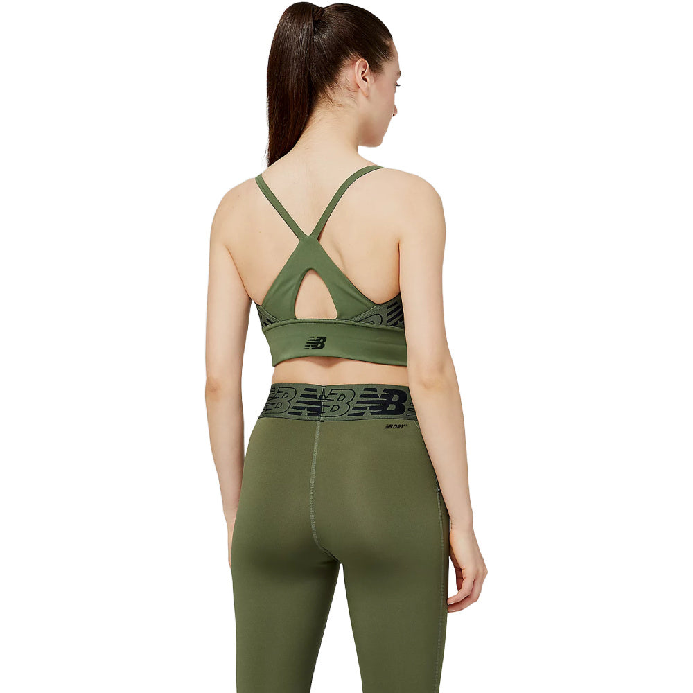 New Balance | Womens Relentless Crop Bra (Deep Olive)