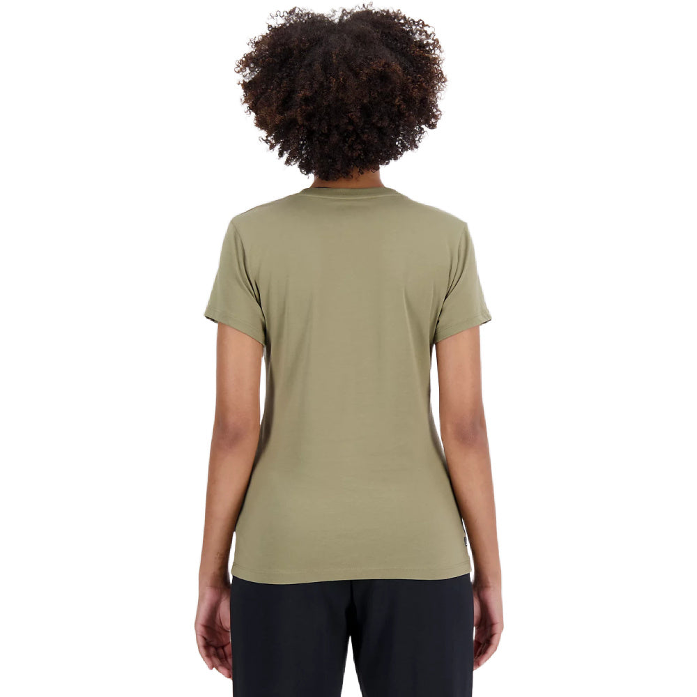 New Balance | Womens Essentials Cotton Jersey Athletic Fit Tee (Covert Green)
