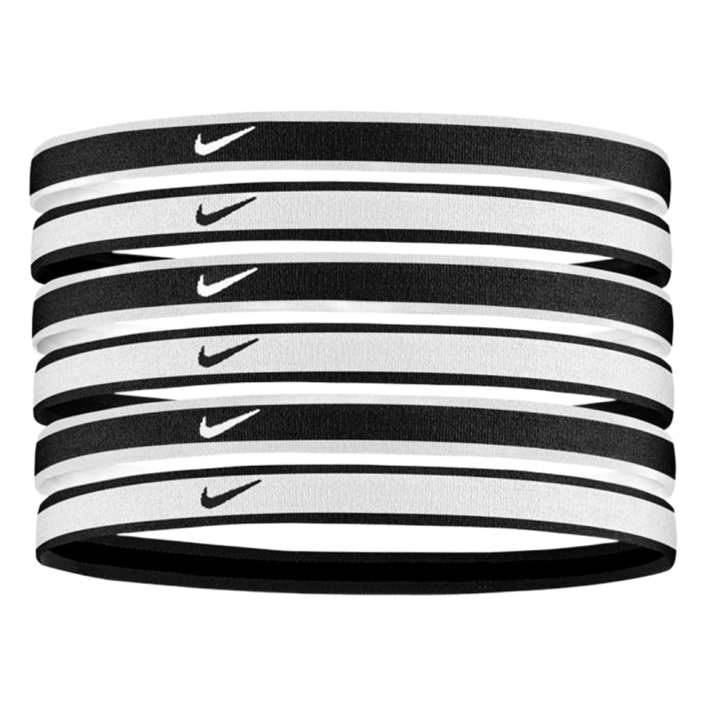 Nike | Nike Swoosh Sport Tipped Headbands 6 Pack (Black/White)