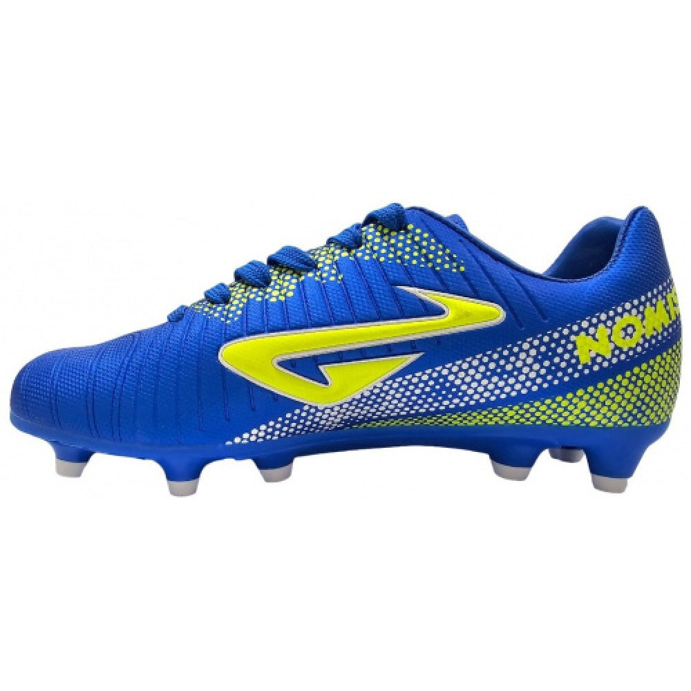 Nomis | Kids Prodigy 2.0 Firm Ground Football Boots (Royal/Fluro Lime/White)
