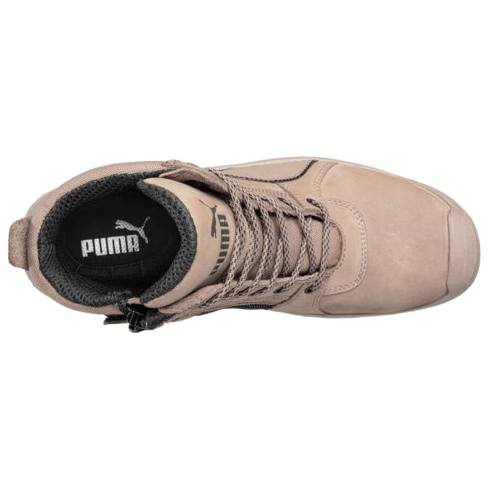 Puma Safety | Mens Tornado Mid Side-Zip Composite Toe Safety Boots (Stone)