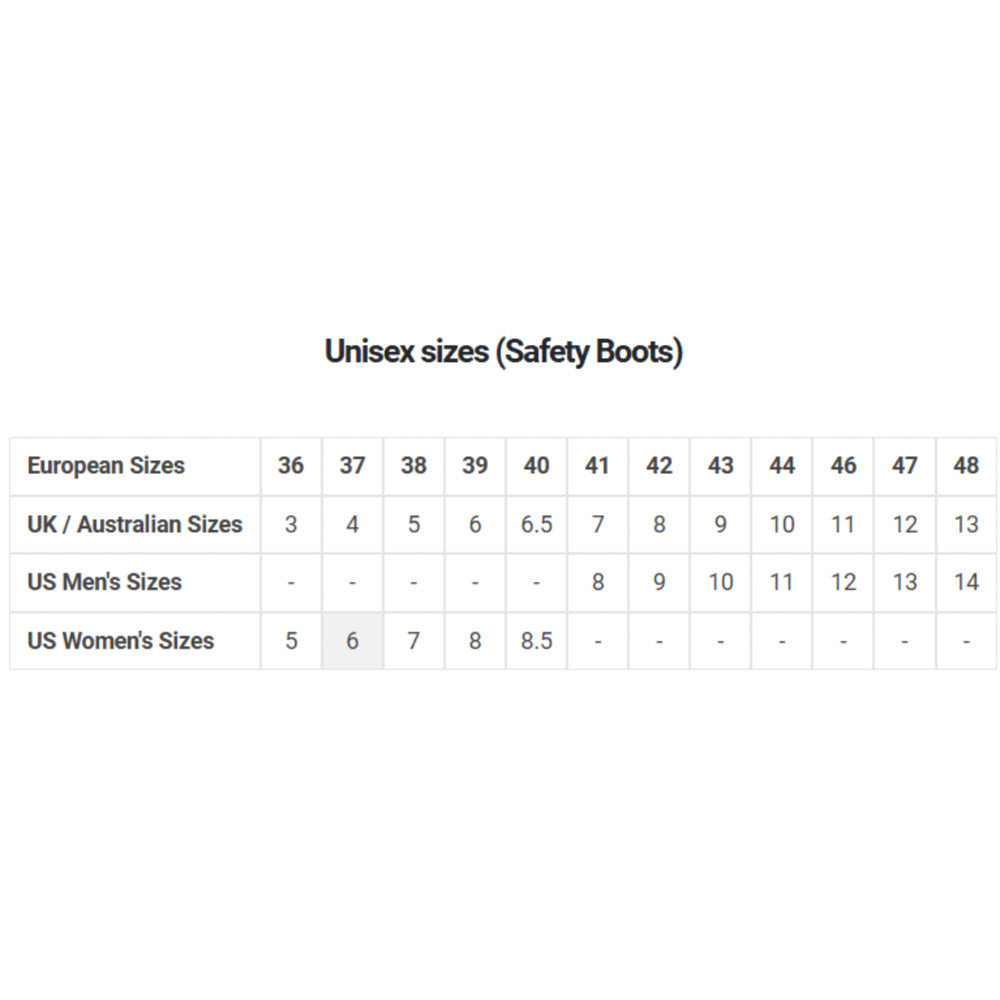 Puma work boot size chart shop