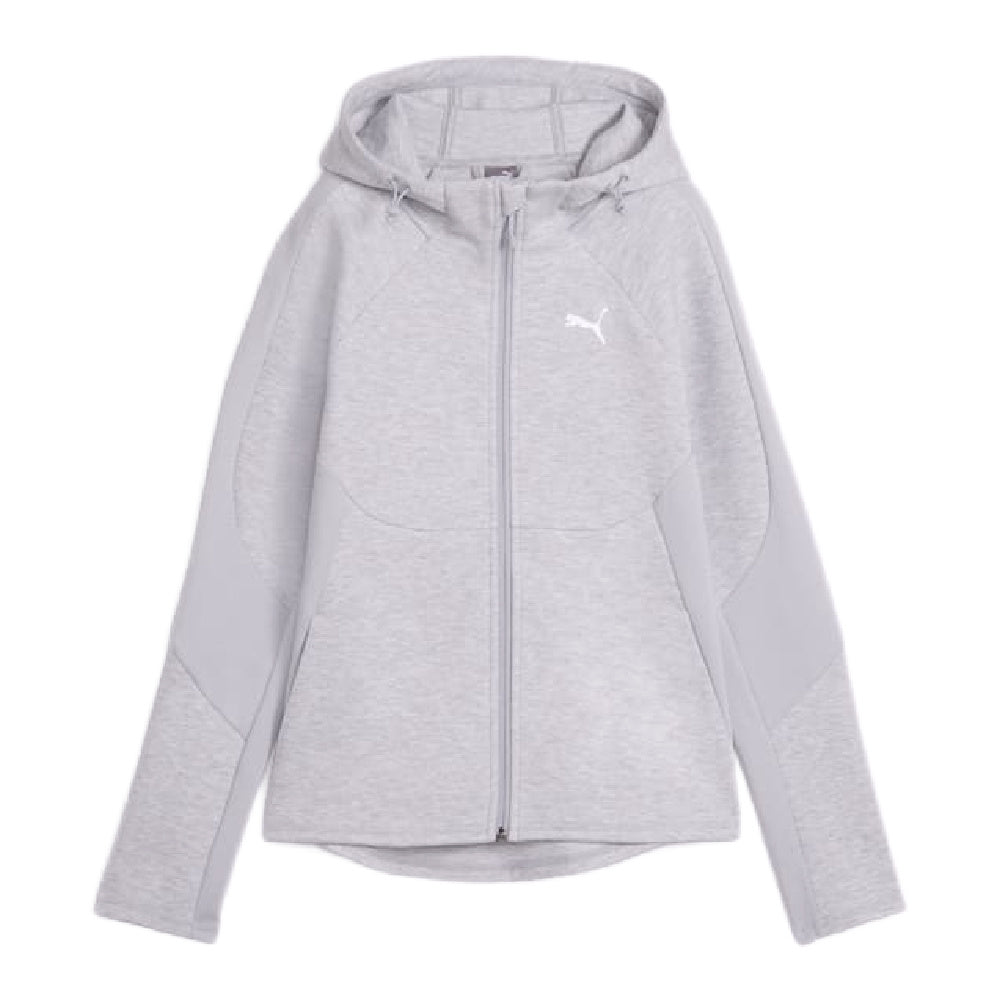 Puma | Womens Evostripe Full-Zip Hoodie (Light Grey Heather)