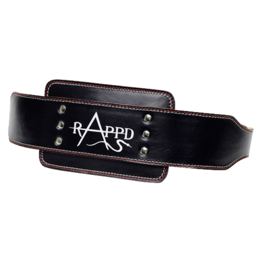 Rappd | Heavy Duty Leather Dip Belt (Black/Red)