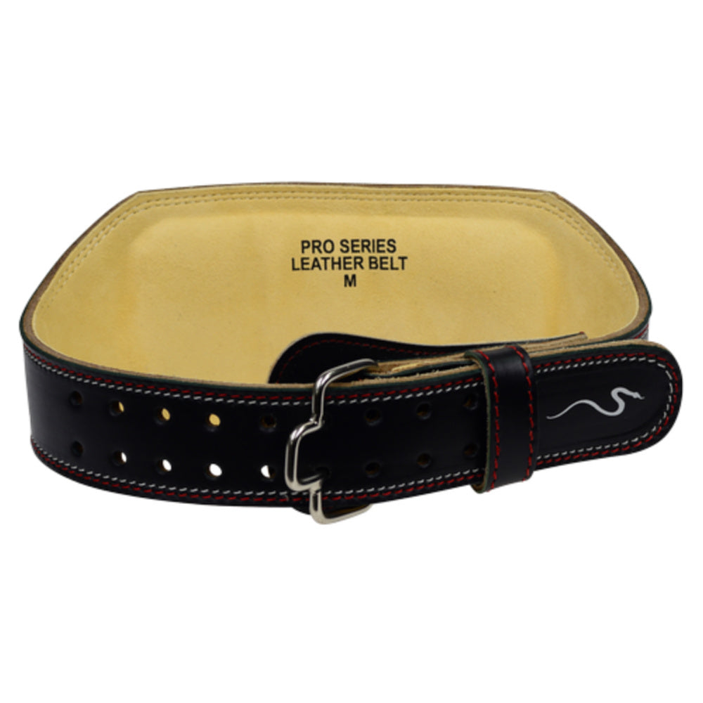 Rappd | Pro Series 6" Leather Weight Lifting Belt (Black/Red)